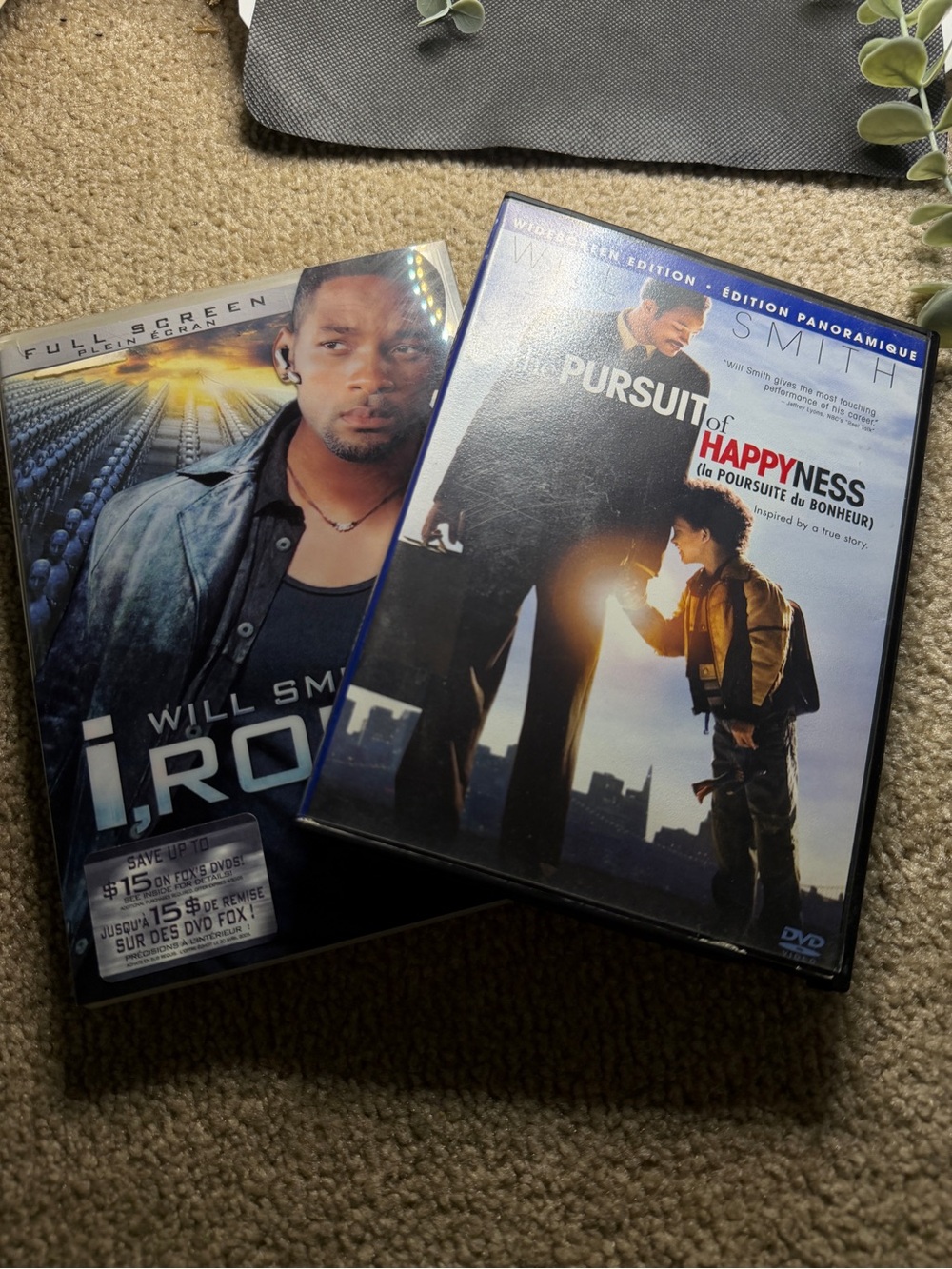 Will Smith DVD Movie Lot I, Robot & The Pursuit of Happyness Tested Complete